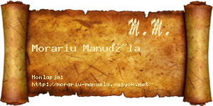 Morariu Manuéla névjegykártya